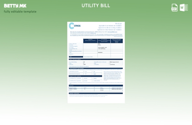 Модерен стил Шаблон за комунални сметки за гас од Луксембург Creos